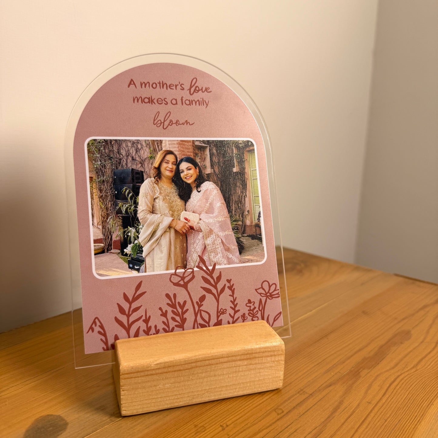 Mom Acrylic Plaque with Wooden Holder