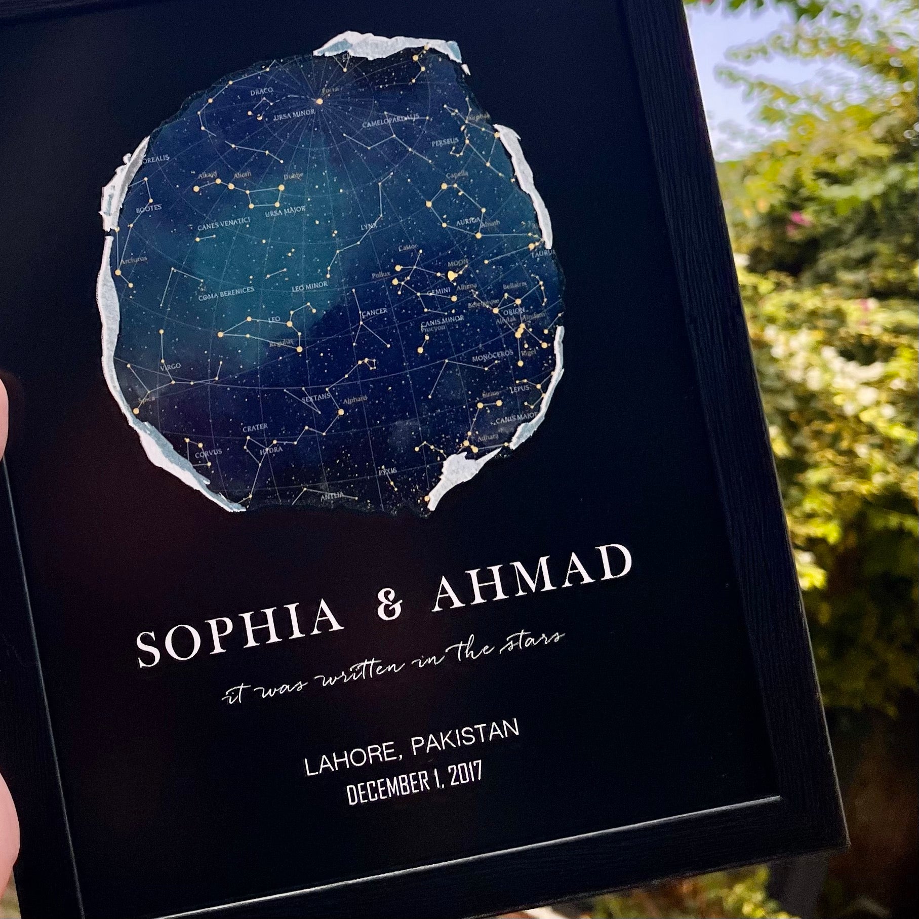 Midnight Star Map Frame