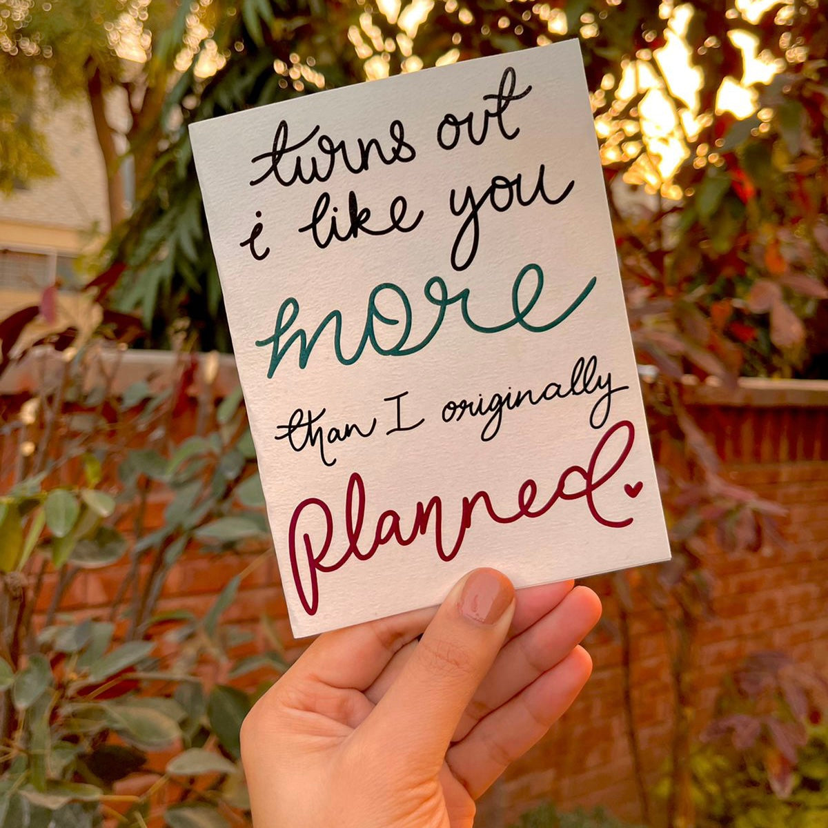 More than originally planned Card